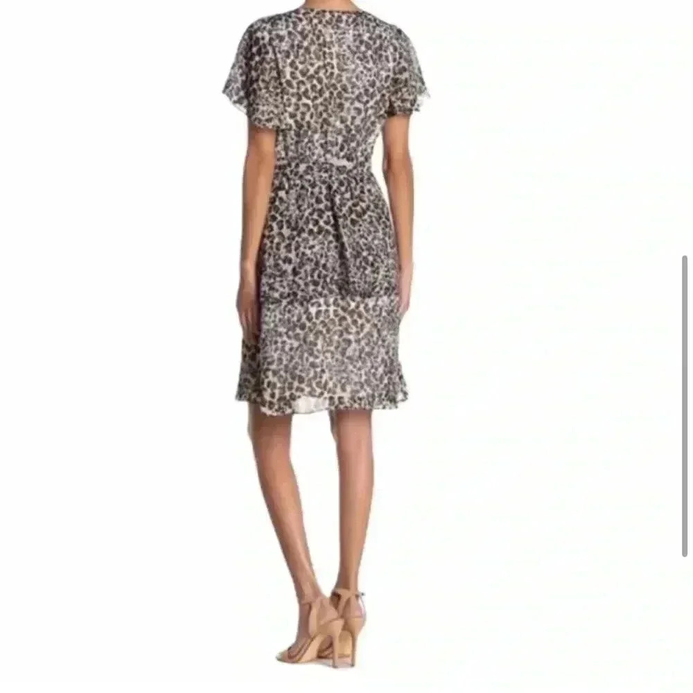 Sharagano Leopard Print Flutter Dress Nwt - image 2